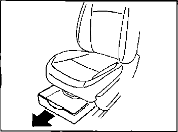 Под передним сиденьем может находиться ящик для размещ. мелкого багажа.